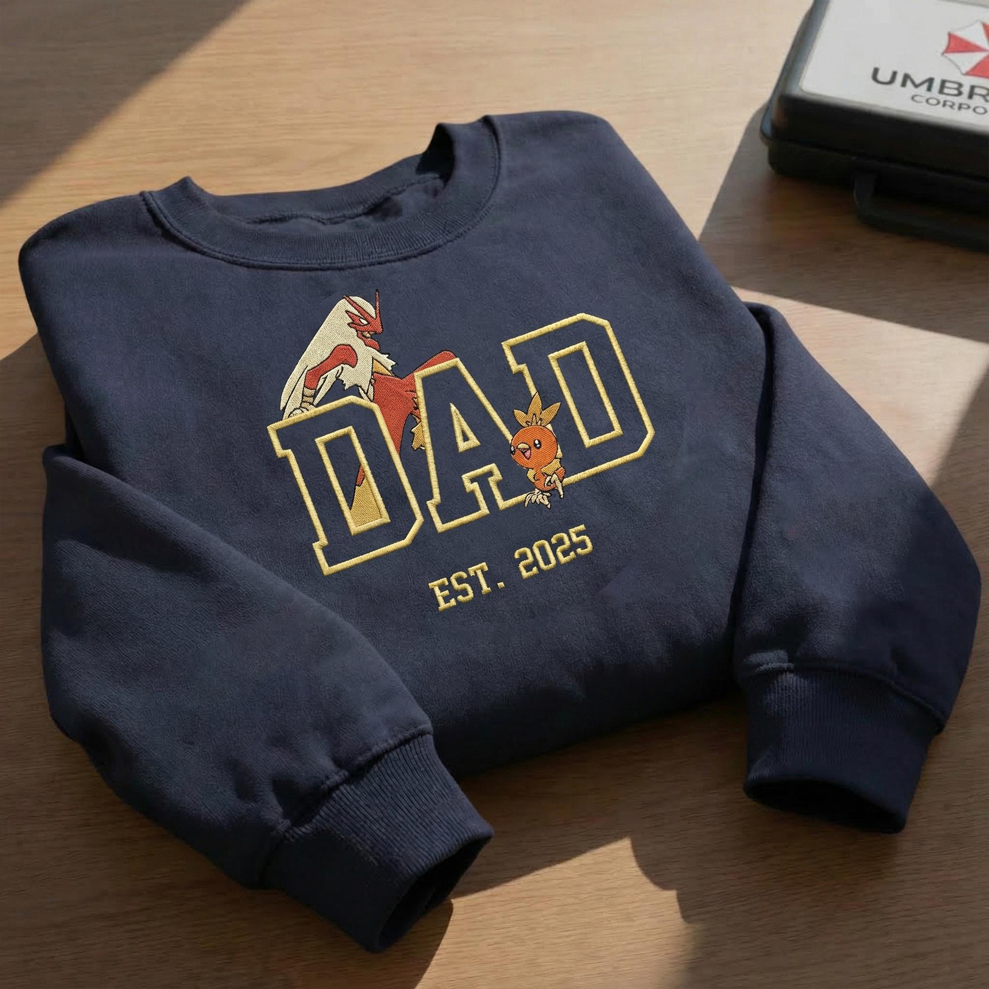 Custom Dad Embroidered Sweatshirt, Anime Mom Tee, Vintage 90s Manga Shirt, Father’s Day Gift, Birthday Gift for Him