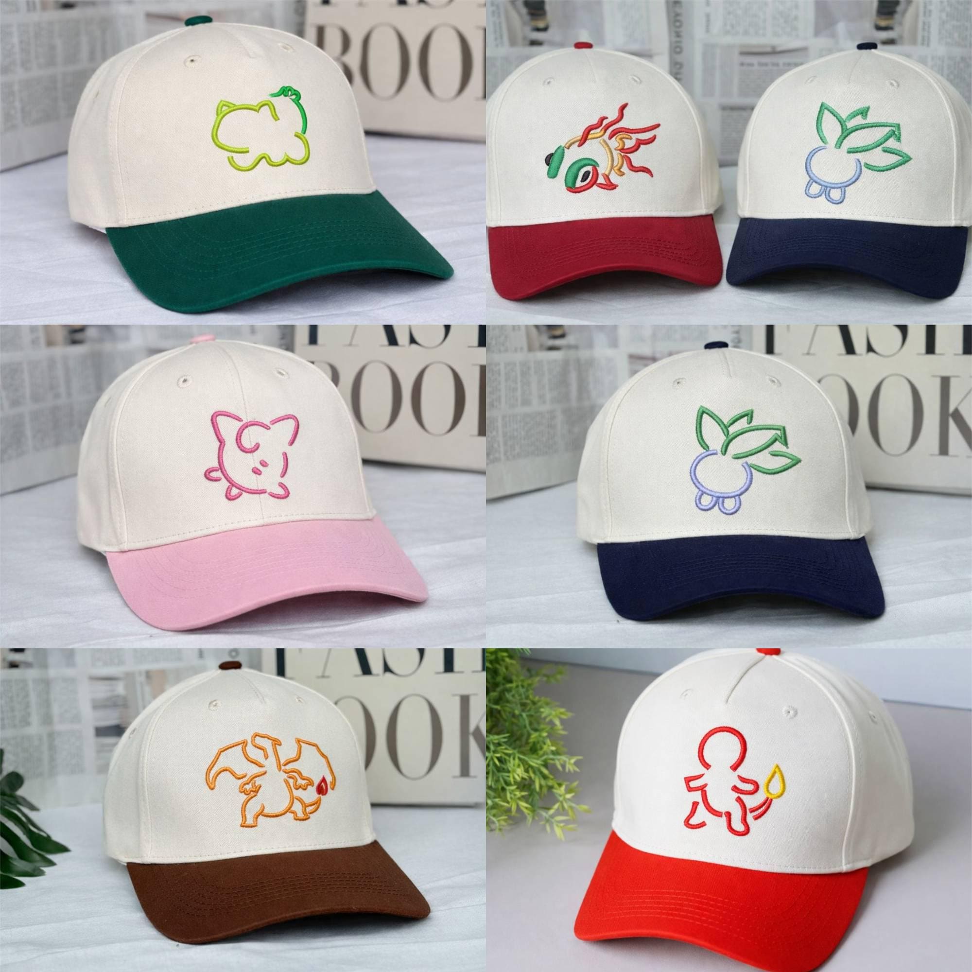 Custom Anime Characters Embroidered Hat, Anime Sun Hat, Anime Lover, Gift For Friends, Family Trip Hat, Anime Fans Hat