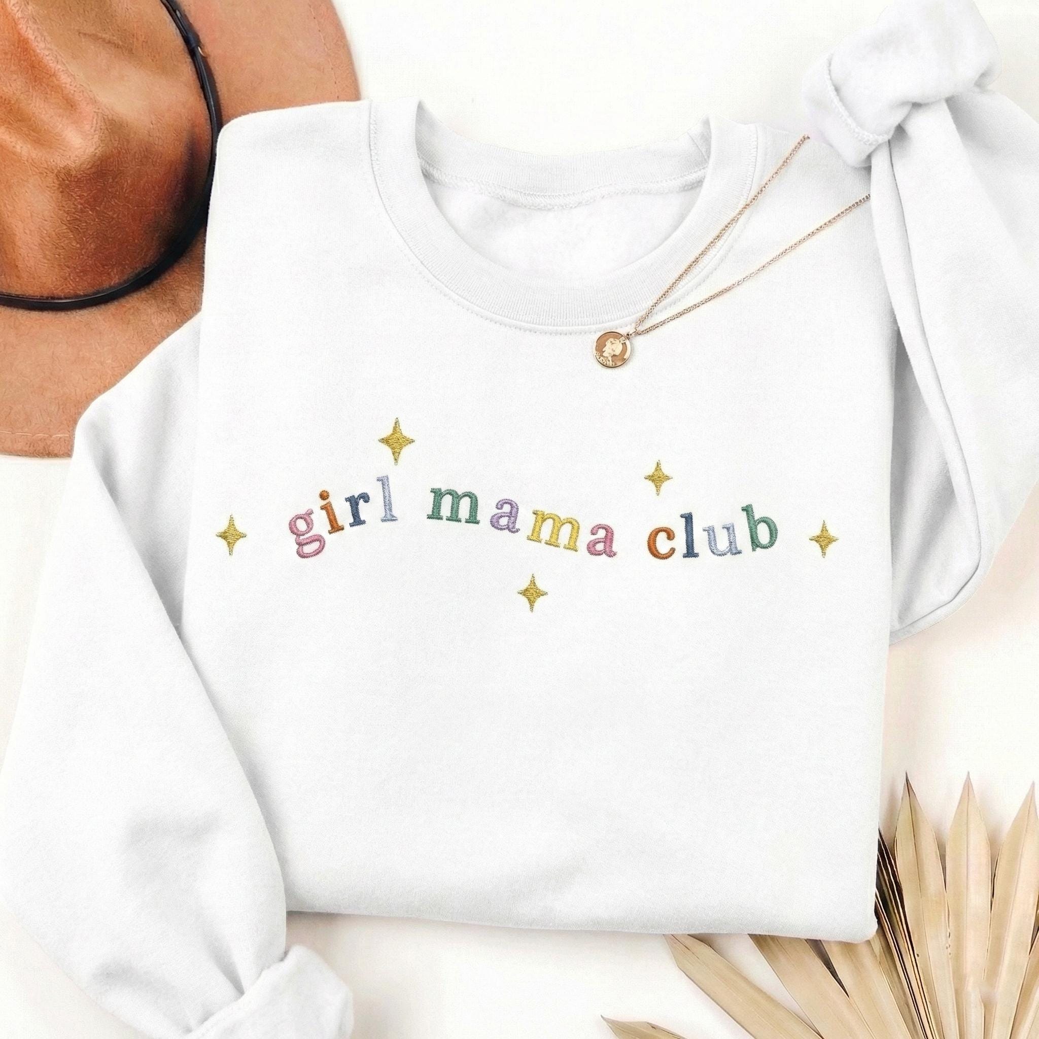 EMBROIDERED In My Girl Mama Era Sweatshirt, Coquette Mama Shirt, New Mom Sweatshirt, Girl Of Mom, Cool Moms Club Shirt, Girl Mama Sweatshirt