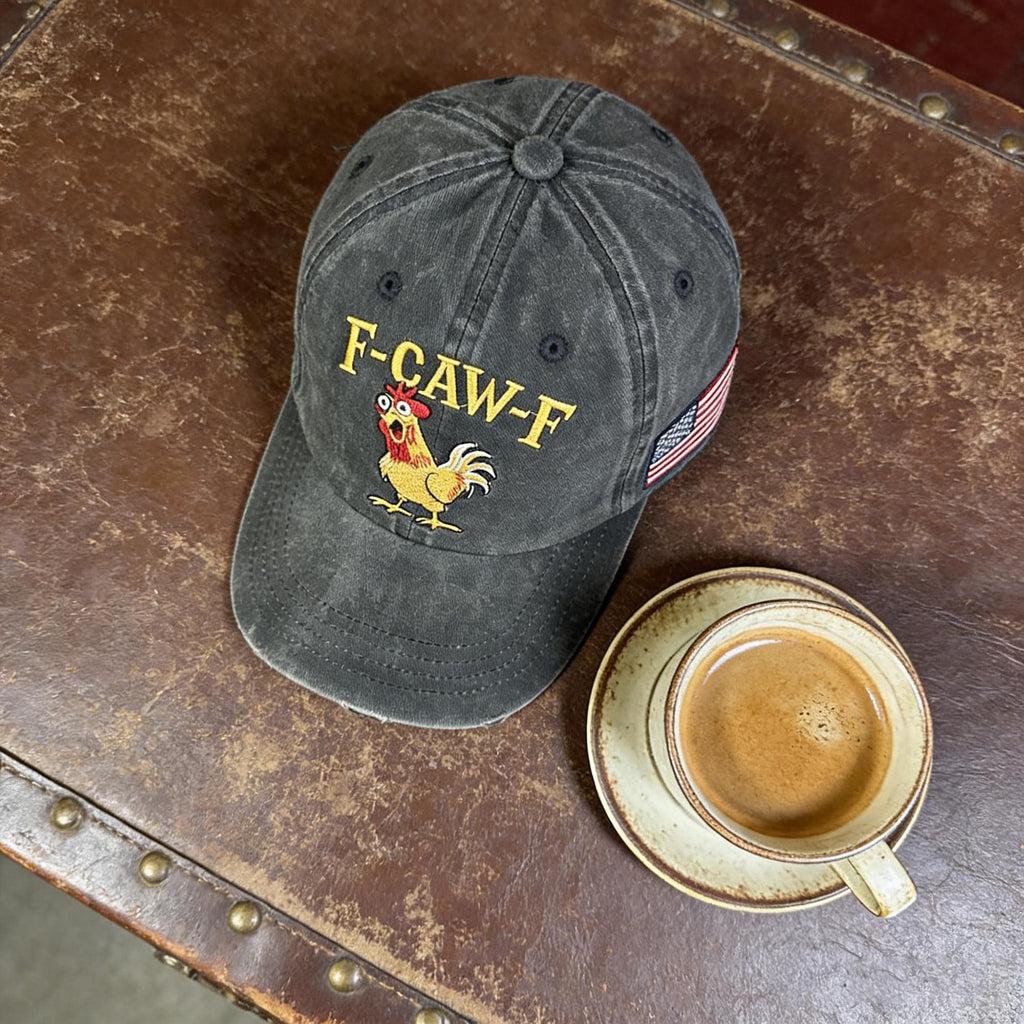 Vintage Rooster Embroidered Baseball Cap – F Caw F Style Adjustable Soft Washed Unisex Hat