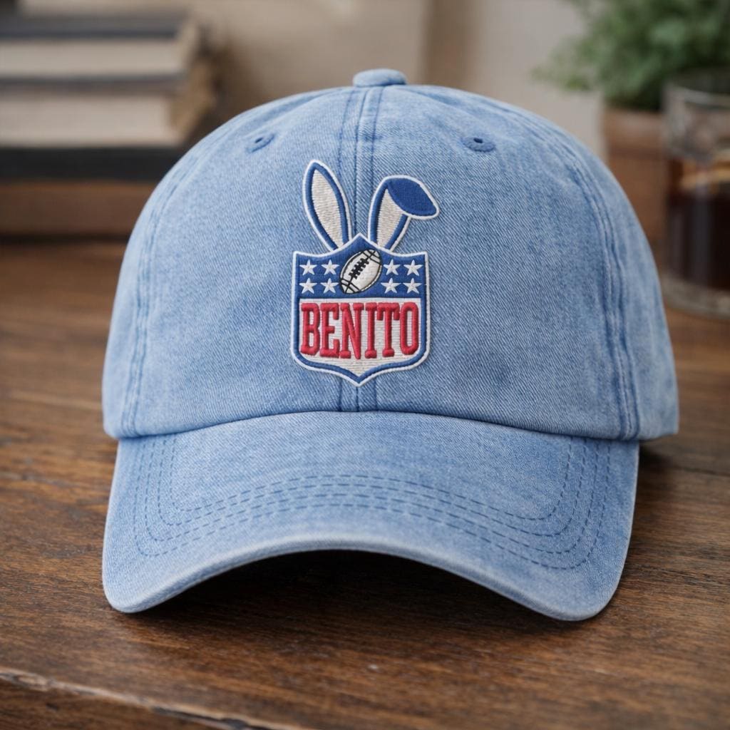 Benito Bowl Embroidered Cap – 2026 Super Football Hat, Bad Game Day Bunny Unisex Washed Baseball Cap, Puerto Rico Music Fan Gift