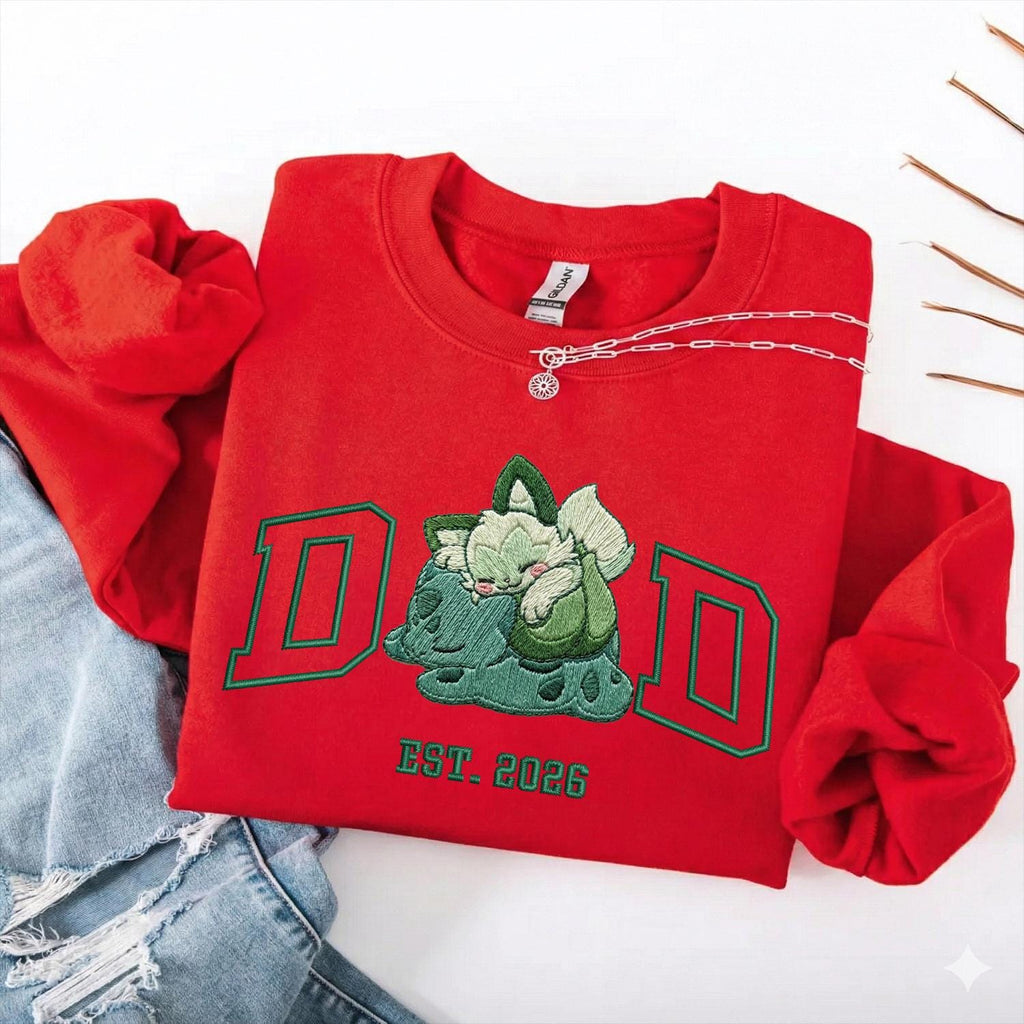Embroidered Pokedad Character Hoodie, Cute Poke Dad Characters Sweatshirt, Embroidered Anime Shirt, Anime Lover Sweatshirt