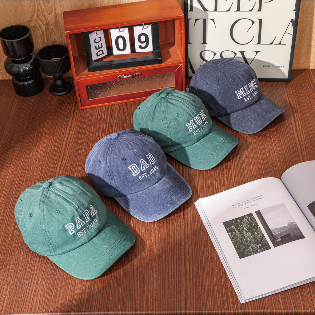 Personalized Mom Embroidered Hat, Custom Vintage Baseball Cap, Vintage Baseball Cap for New Dad, Girl Dad Cap