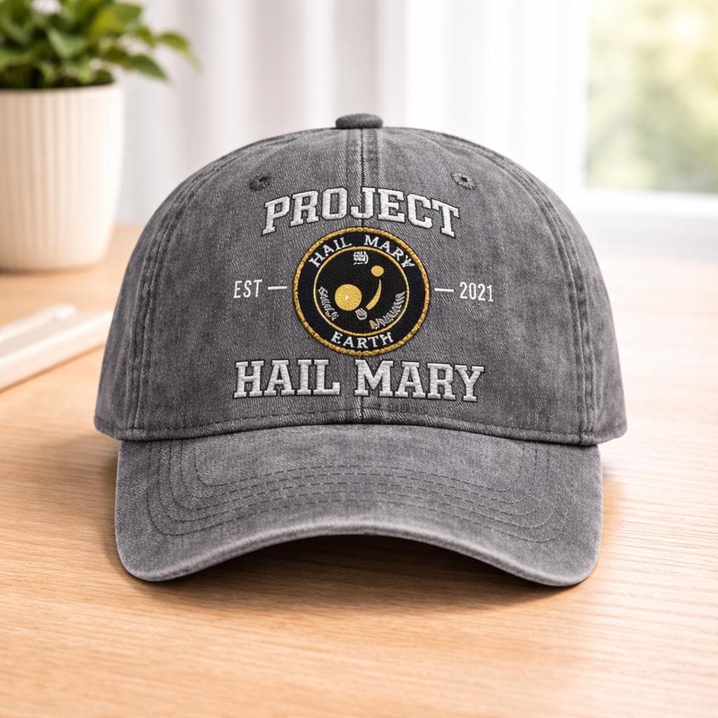 Project Hail Mary Embroidered Hat, Amaze Retro Sci-Fi Denim Cap, Rocky Eridian Cap, Booktok Alien Merch