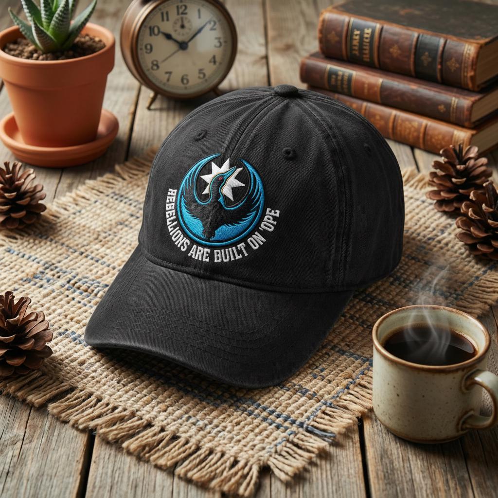 Embroidered Rebellions Are Built On Hope Hat, Minnesota Rebel Alliance Political Hat, MN State Bird Loon Protest + Resistance Hat
