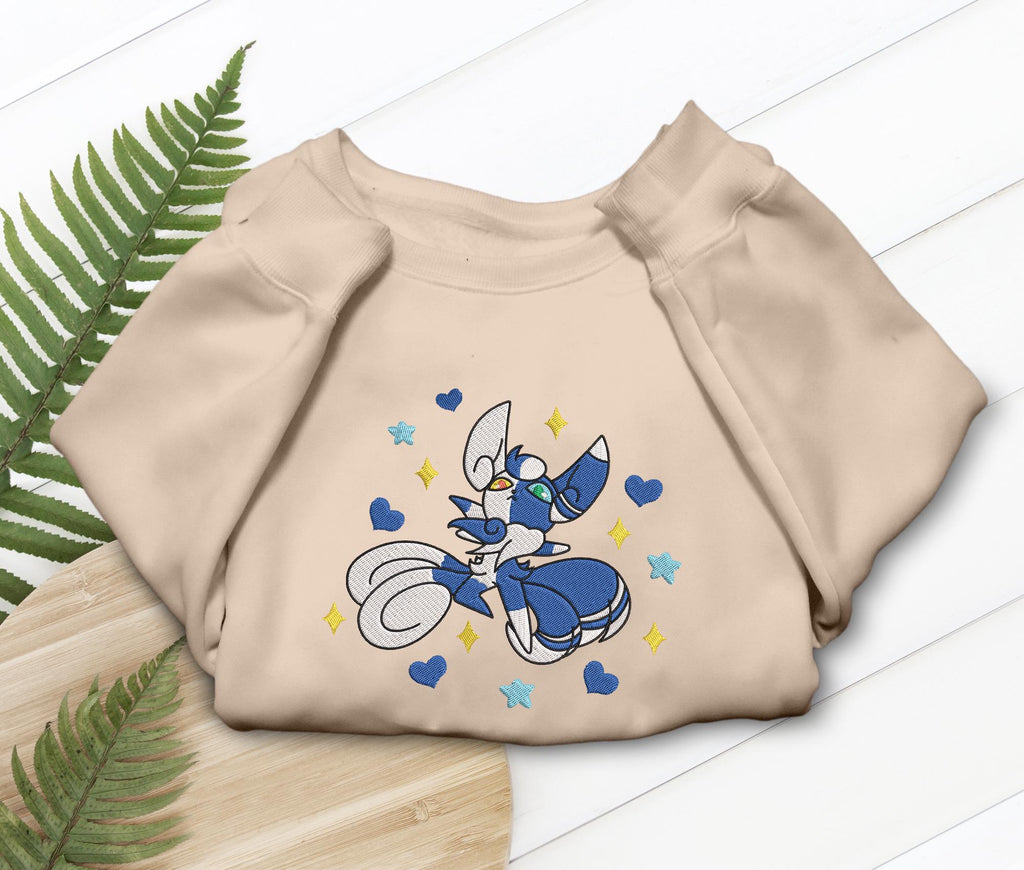 Leafeon PKM Embroidery, Embroidered Anime Sweatshirt, Embroidered Anime Shirt, Anime Lover Sweatshirt, Gift For Her (Copy)