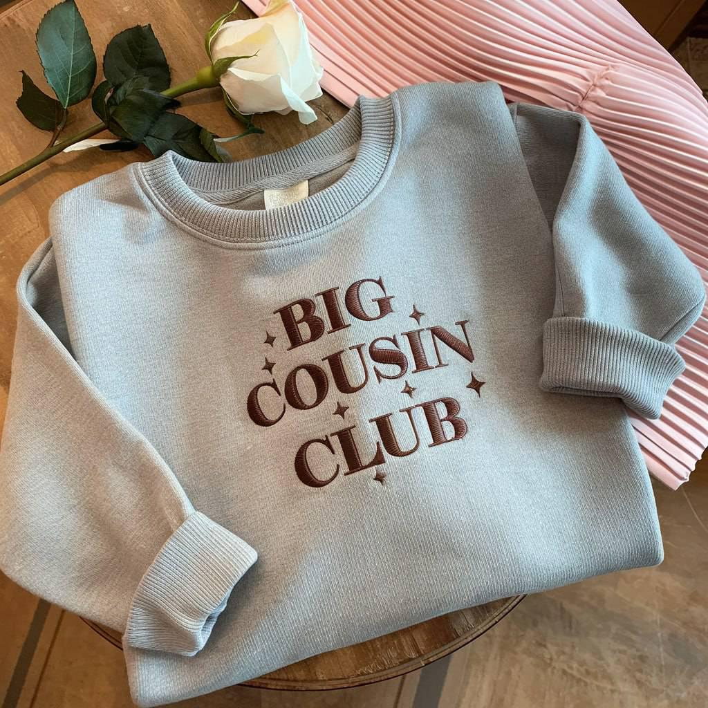 Big Cousin Embroidered Sweatshirt, Big Cousin Toddler, Big Cousin Sweatshirts Pregnancy Announcement, Baby Announcement, Baby Shower Gift