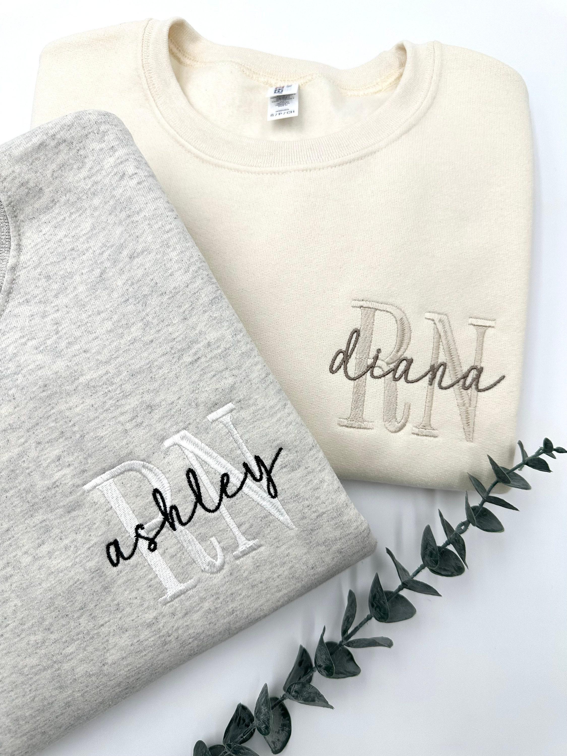 Embroidered Nurse Sweatshirt Hoodie: Athletic Block Gemma, Nursing School Gift