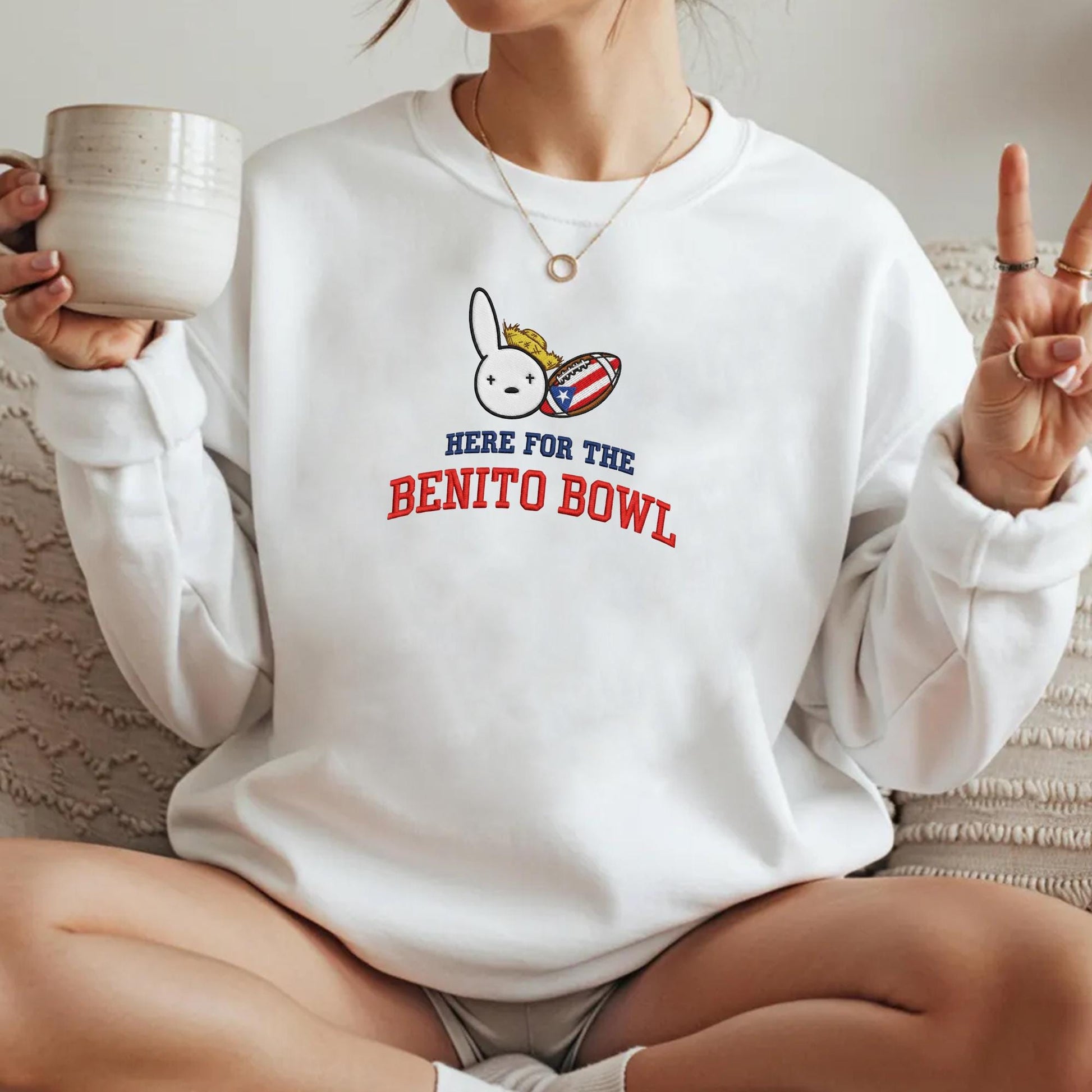 Benito Bowl Embroidered Sweatshirt – American Football Game Day Crewneck, Final Football Game Fan Shirt