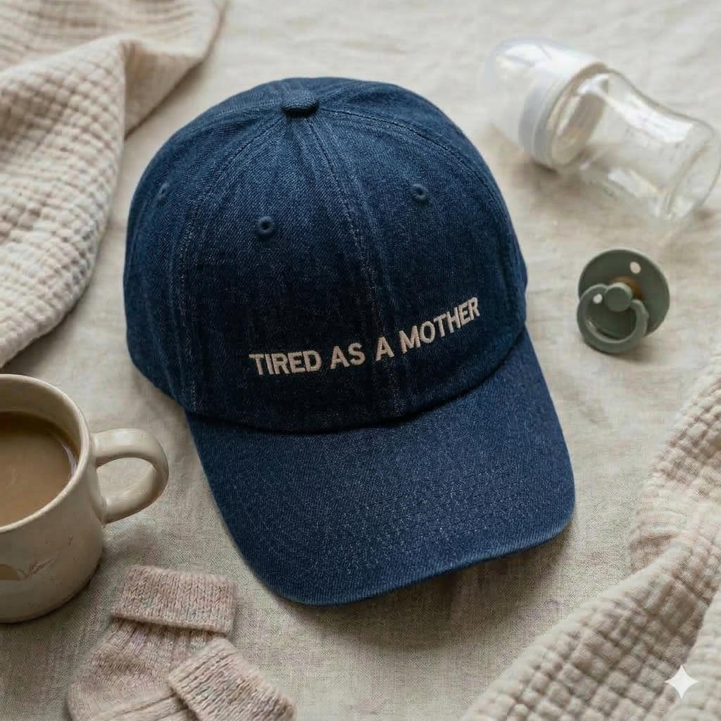 Tired As A Mother Embroidered Hat, Funny Mom Baseball Cap, New Mom Gift, Sarcastic Motherhood Hat, Cute Pink Dad Cap, Mothers Day Present