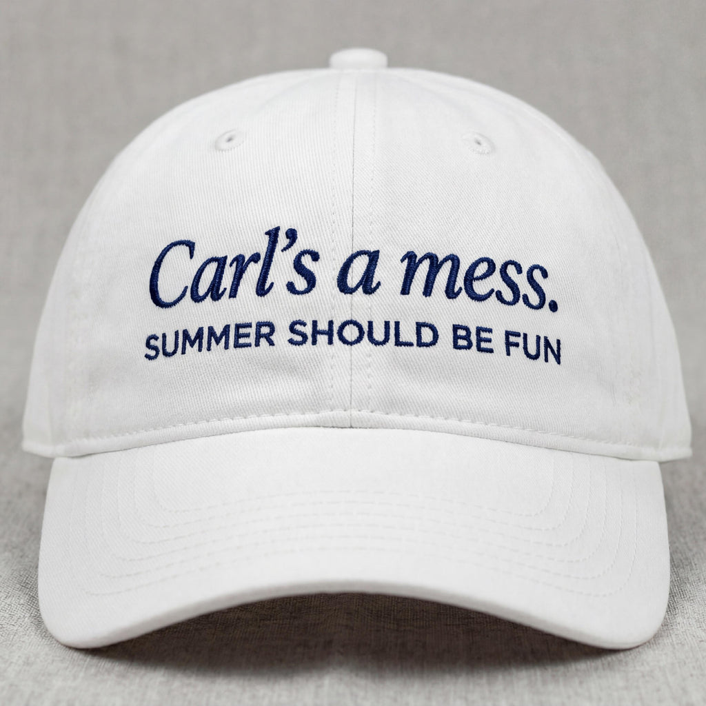 Carls a Mess Embroidered Dad Hat, Summer Should Be Fun Quote Cap, Minimalist Unisex Adjustable Hat, Casual Streetwear Gift Idea