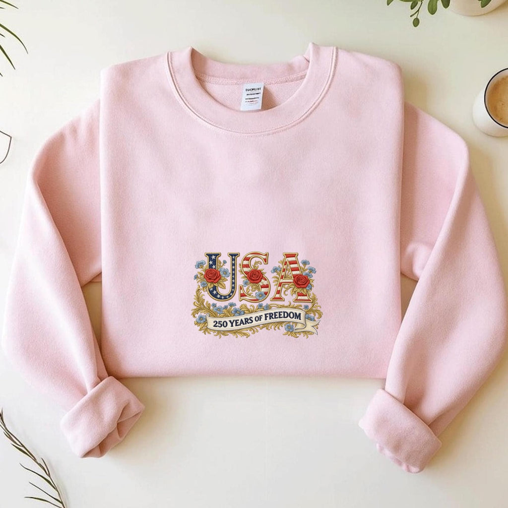 USA 250 Years of Freedom Embroidery Design, Patriotic American Flag Machine Embroidery File, 1776–2026 Semiquincentennial, 4th of July Independence Day