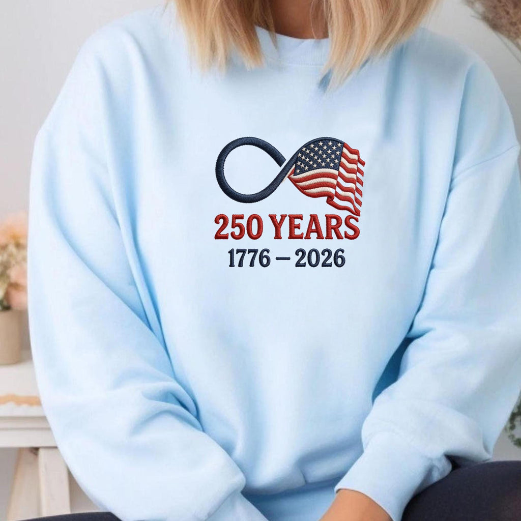 USA 250th Anniversary Embroidery Sweatshirt – FSL American Eagle Design | Semiquincentennial Patriotic Crewneck (Copy)