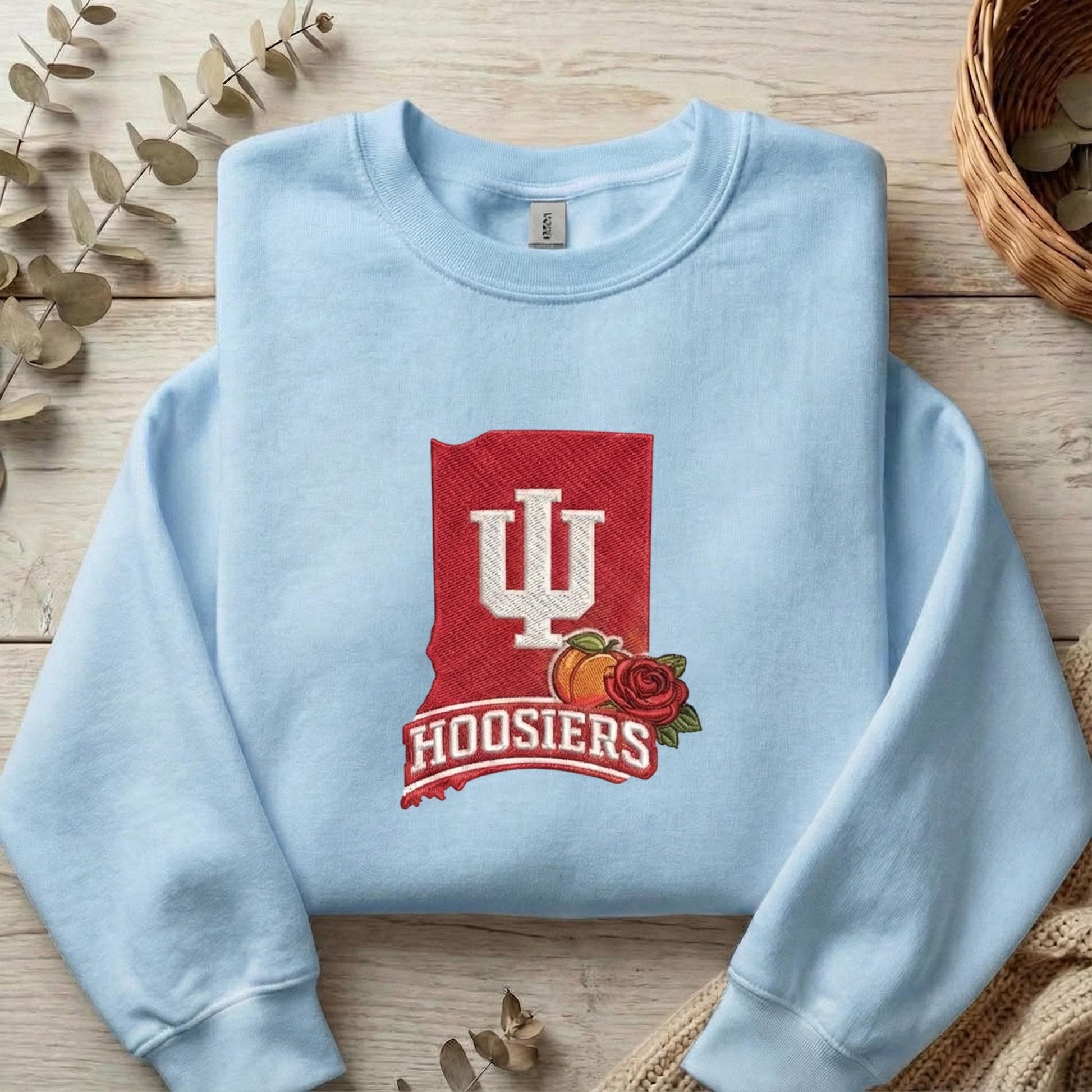 Embroidered Indiana Football Shirt, Indiana State Pride Sweatshirt, Retro Game Day Apparel, Unisex Sports Fan Top