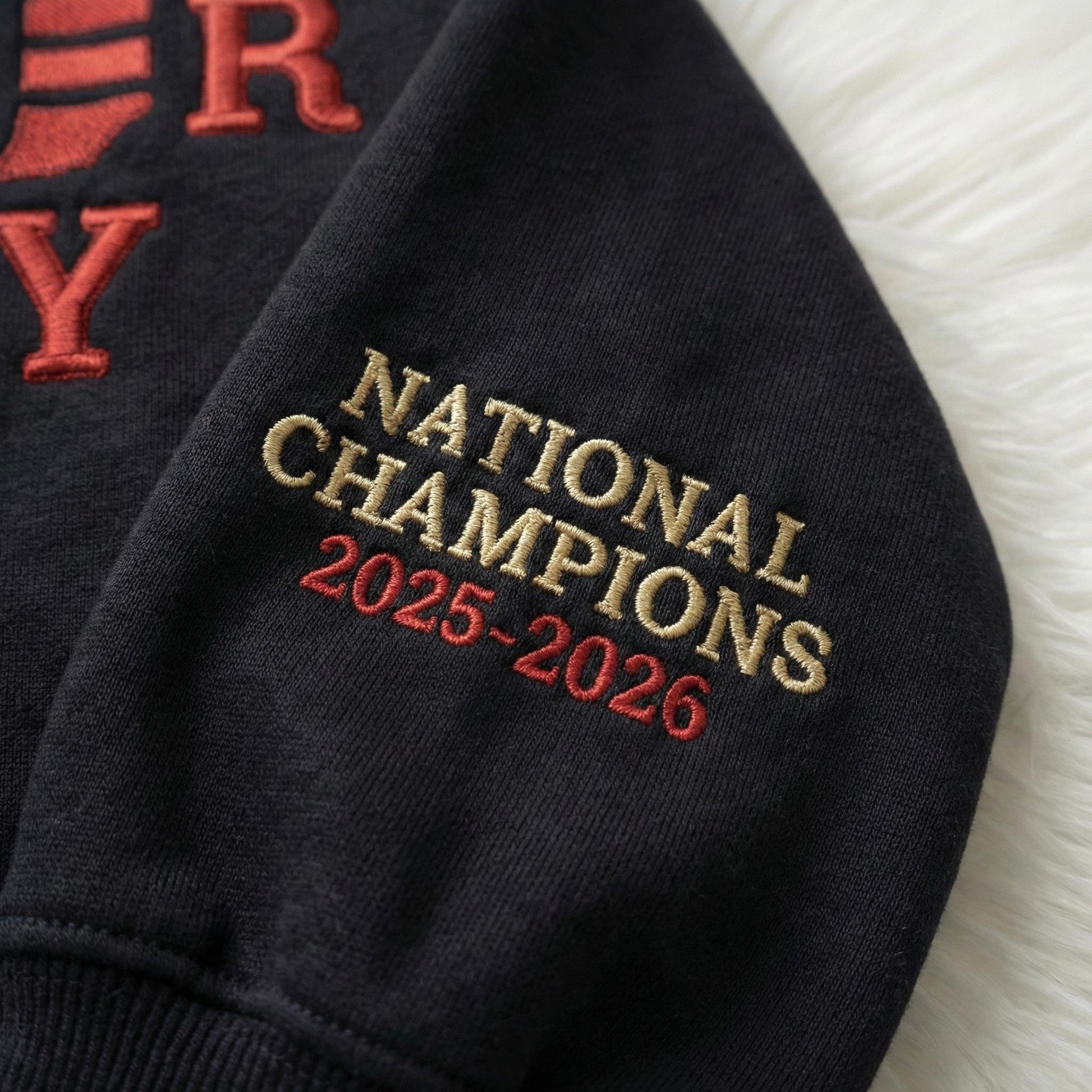 Embroidered Indiana Champions 2026 Sweatshirt, Trendy Trophy Shirt, Unisex Clothing For Hoosiers, Hoodie Football Fan Gift Embroidery Hoodie