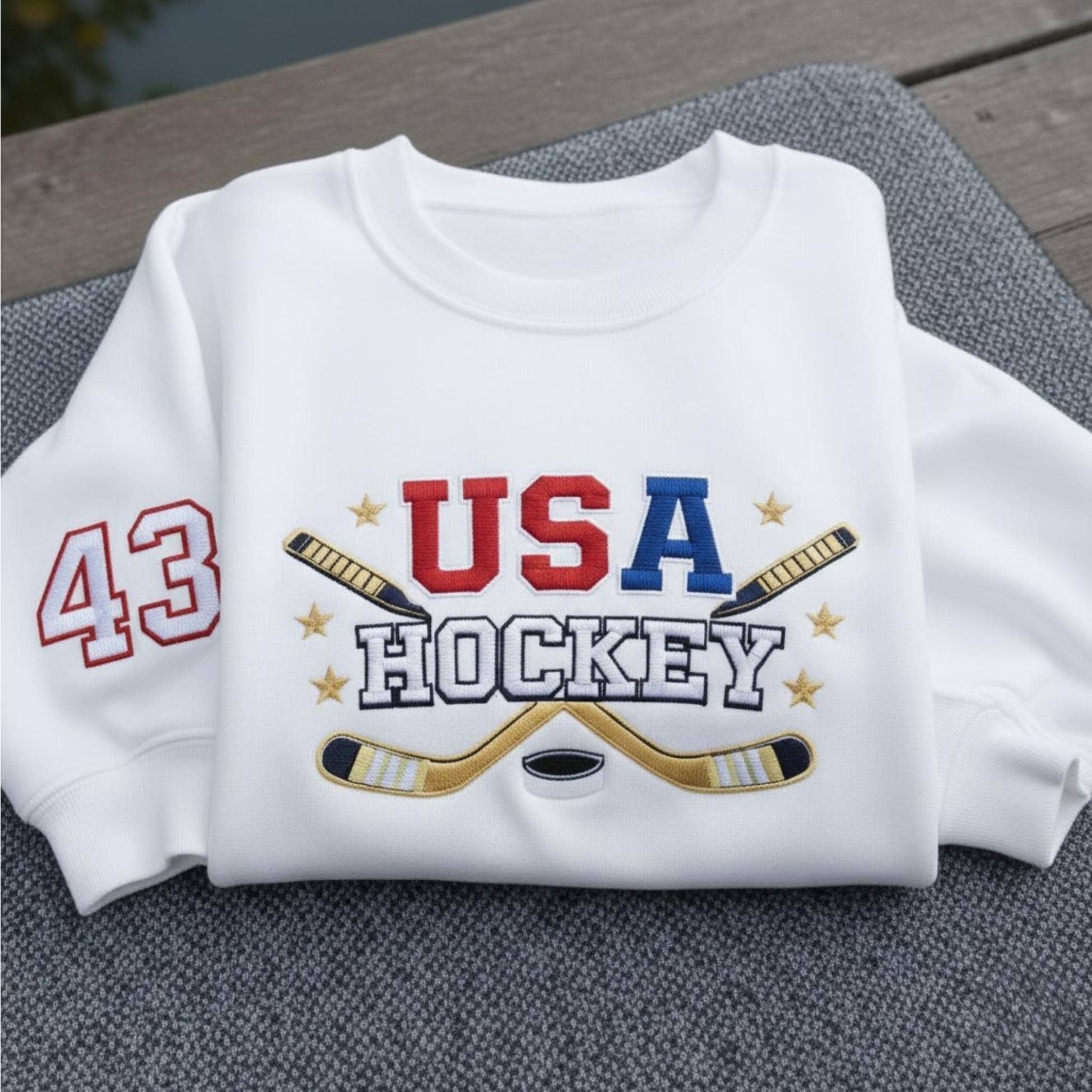 Jack Hughes Embroidered Sweatshirt, 86 Hockey Champion Embroidered Shirt, USA Golden Gold Hockey Hoodie, American Hockey Pride, Gift For Him