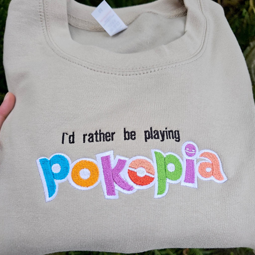 Pokopia Embroidered Sweatshirt, Cute Gaming Sweatshirt, Pokemon Sweatshirt