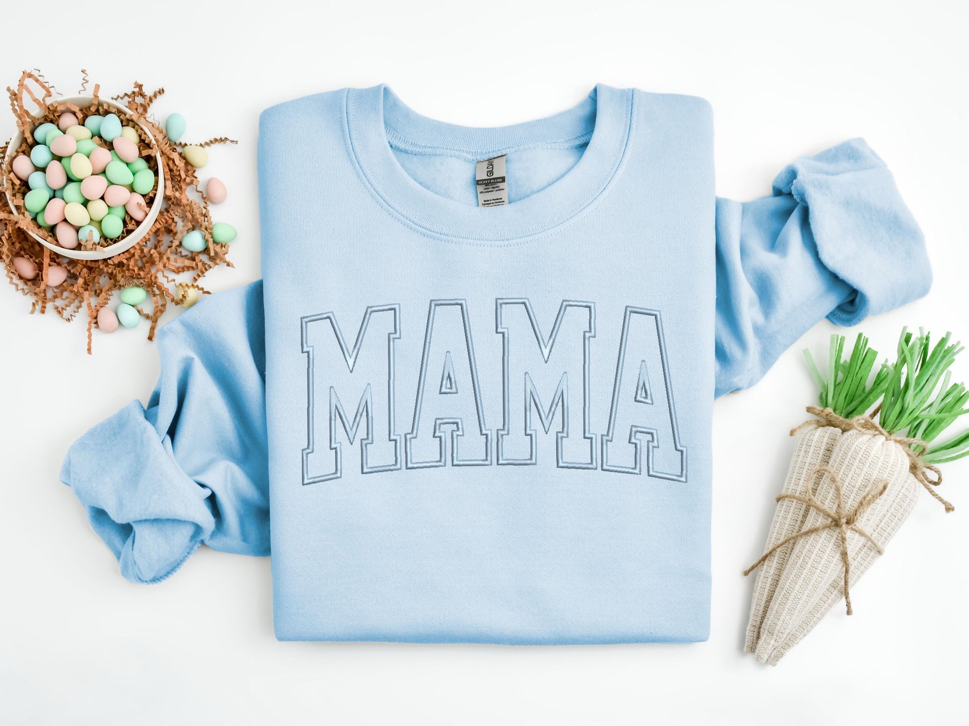 Embroidered Mama Sweatshirt, Personalized Crewneck, Birthday & Mother’s Day Gift for Mom