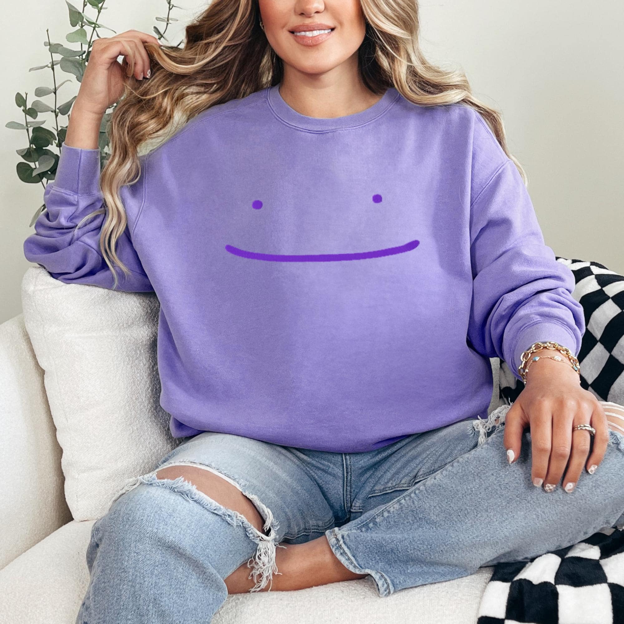 You Can Be Anything Smile Embroidered Sweatshirt, Positive Quote Crewneck, Inspirational Graphic Pullover, Cute Minimalist Hoodie, Uplifting Gift Idea