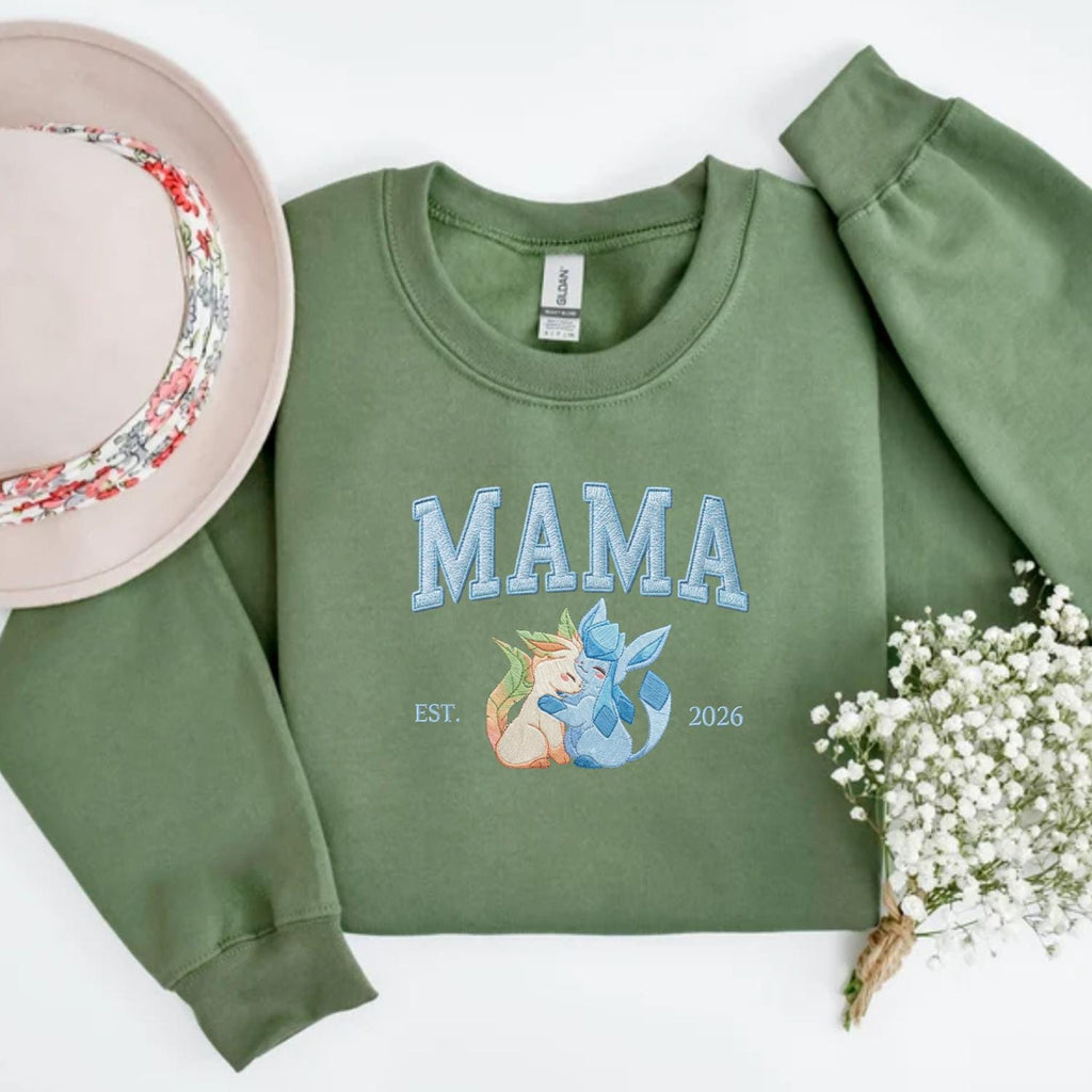 Embroidered Pokemom Hoodie, Cute Poke Characters Sweatshirt, Cozy Anime Embroidery, Embroidered Anime Shirt, Mothers Day Gift