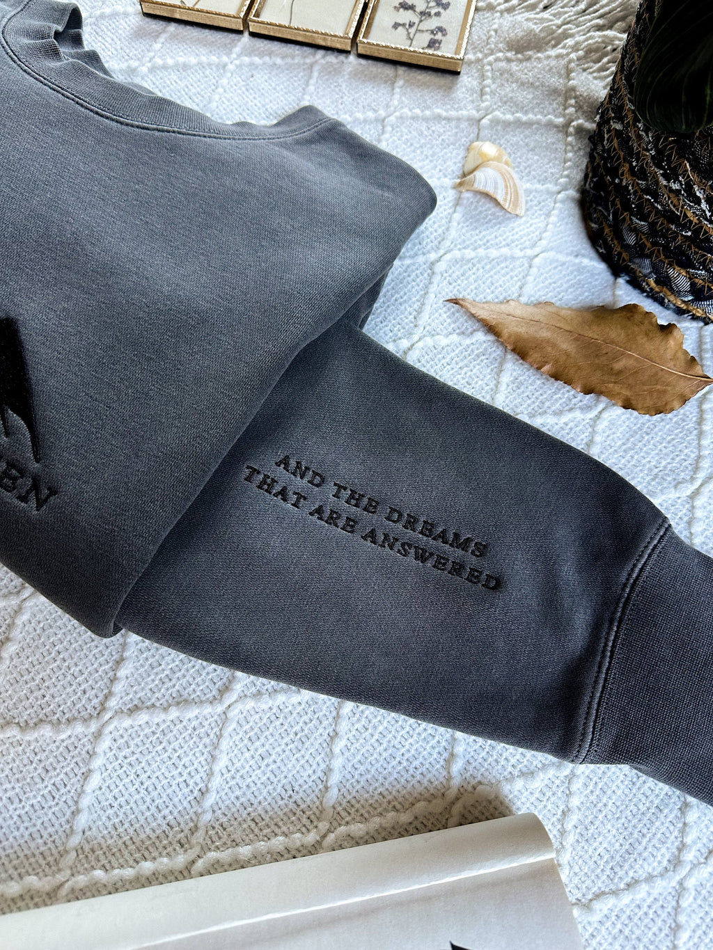 NEW Official ACOTAR Double Sleeve Embroidered Sweatshirt – Velaris Stars Acotar Merch – Sarah J. Maas Inspired Fantasy Book Sweatshirt