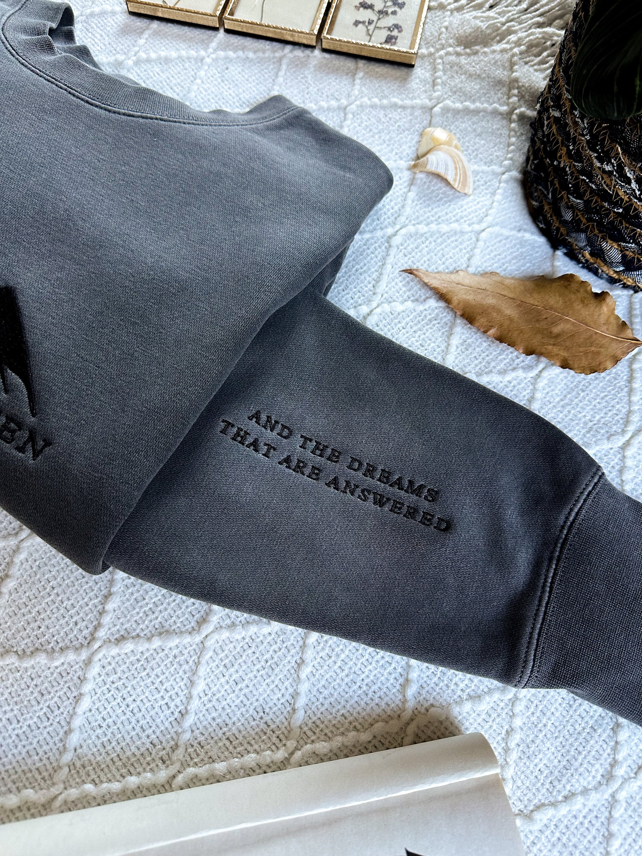 NEW Official ACOTAR Double Sleeve Embroidered Sweatshirt – Velaris Stars Acotar Merch – Sarah J. Maas Inspired Fantasy Book Sweatshirt
