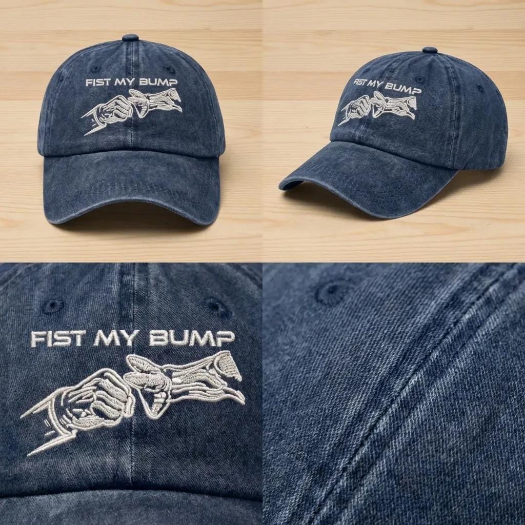 Embroidered Fist My Bump Hat, Project Hail Mary Vintage Washed Cap, Rocky Eridian & Grace, Sci-Fi Book Fan Gift, Andy Weir Space Outfit