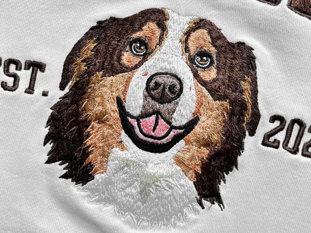 Custom Embroidered Pet from Your Photo Sweatshirt – Personalized Dog Hoodie with Name Embroidered, Custom Gift for Dog Owners