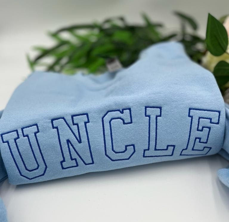 Embroidered Uncle Sweatshirt, Custom Gift for Uncle, Minimalist Pullover, Uncle Crewneck, Personalized Gift Idea