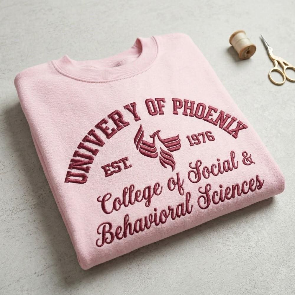 Custom University Embroidered Sweatshirt, Personalized Varsity College Crewneck, School of Law Shirt, Custom College Logo Apparel, Alumni Gift