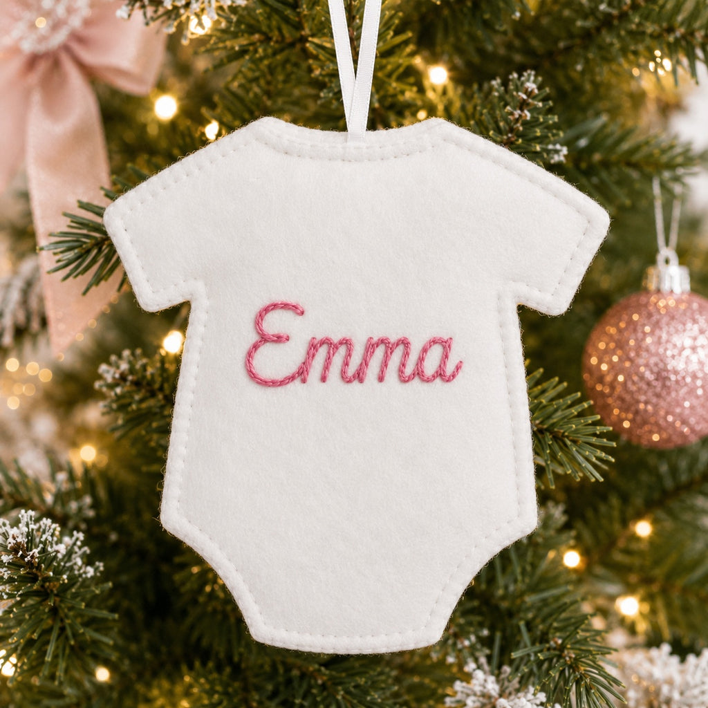 Personalized Baby Photo Felt Ornament, Kid Birthday Ornament, Photo With Ornament, Custom Name Christmas Tree Decoration, Baby’s First Christmas Keepsake, Newborn Gift NHFOR12