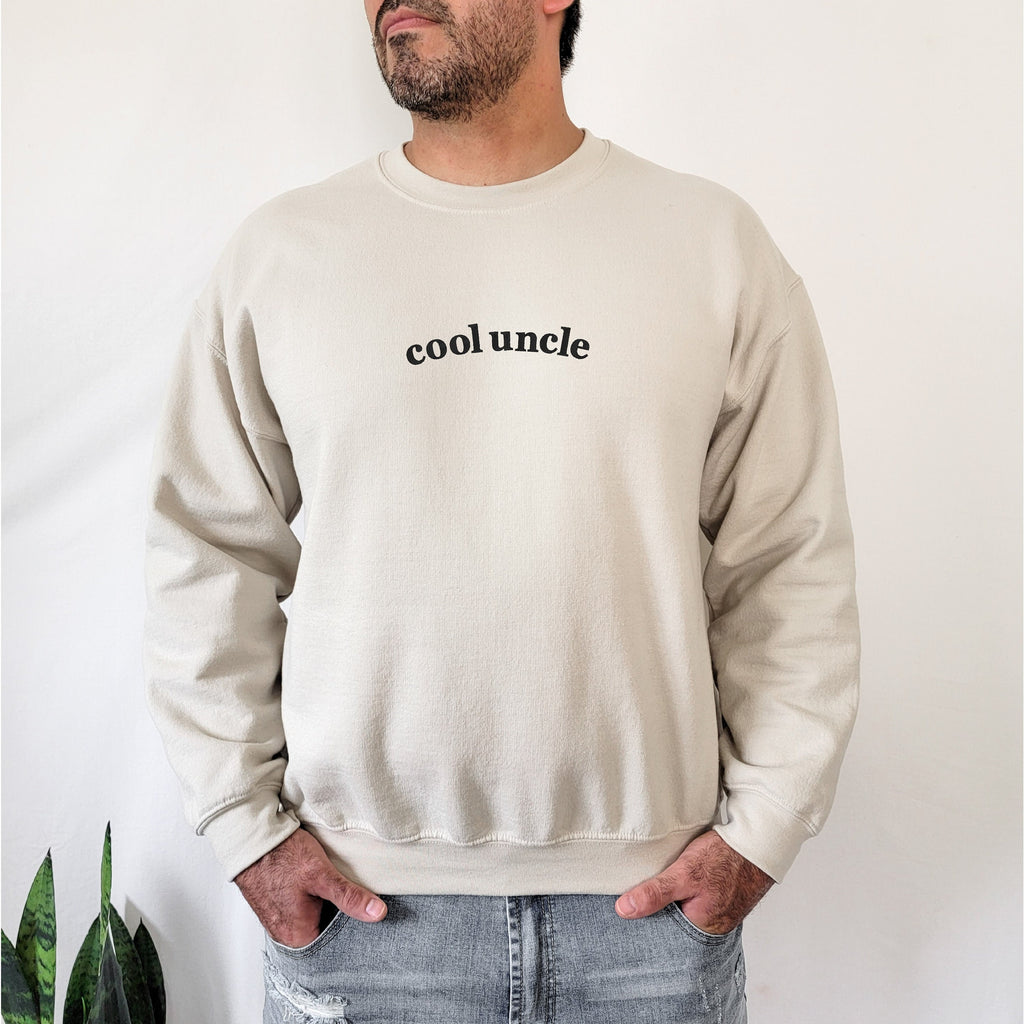 Cool Uncle Embroidered Sweatshirt, Funny Gift for Uncle, Cozy Pullover, Minimal Streetwear Outfit