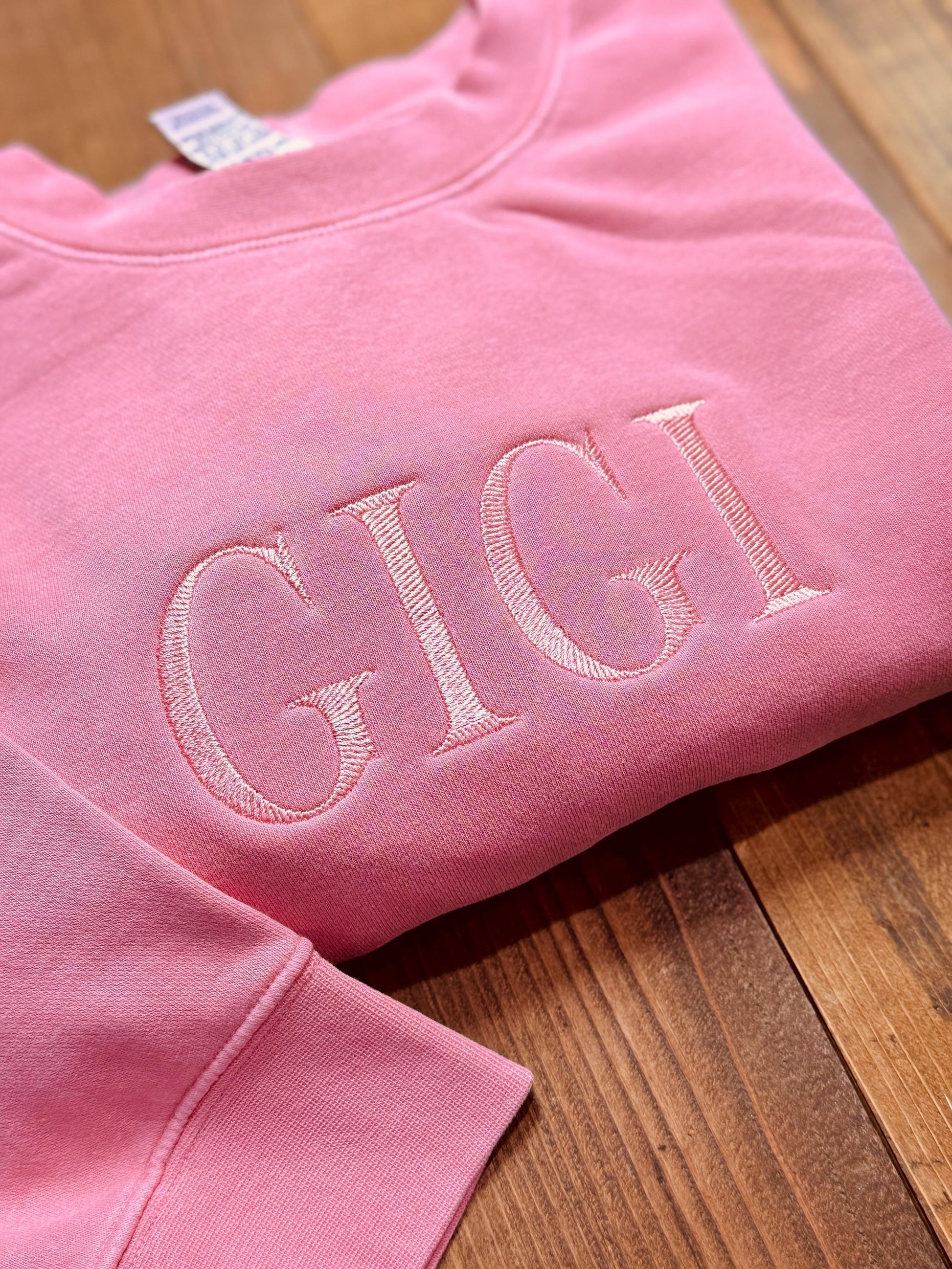 Grandma Embroidered Sweatshirt, Cozy Crewneck Sweater, Gift for Grandma, Minimal Stitch Letter Pullover, Family Gift Idea