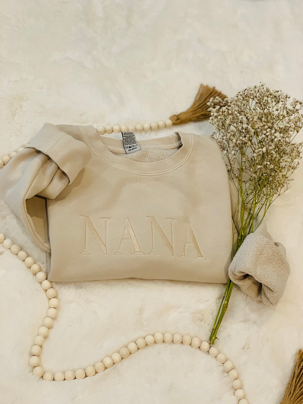 Grandma Embroidered Sweatshirt, Cozy Crewneck Sweater, Gift for Grandma, Minimal Stitch Letter Pullover, Family Gift Idea