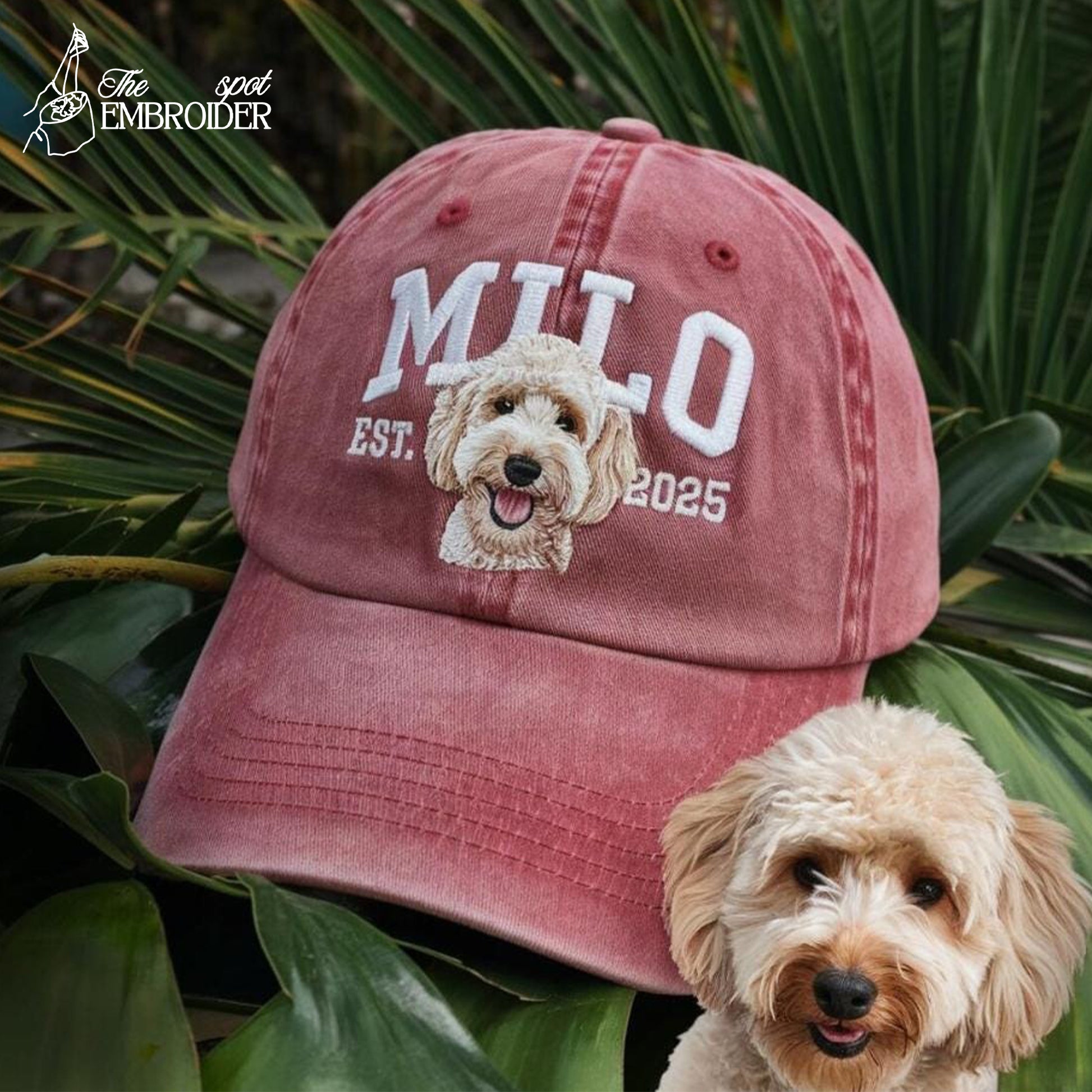 Custom Embroidered Pet Hat Using Pet Photo Hat, Personalized Dog Hat, Custom Dog Hat, Embroidery Hat Dog Photo, Gift for Dog Lovers
