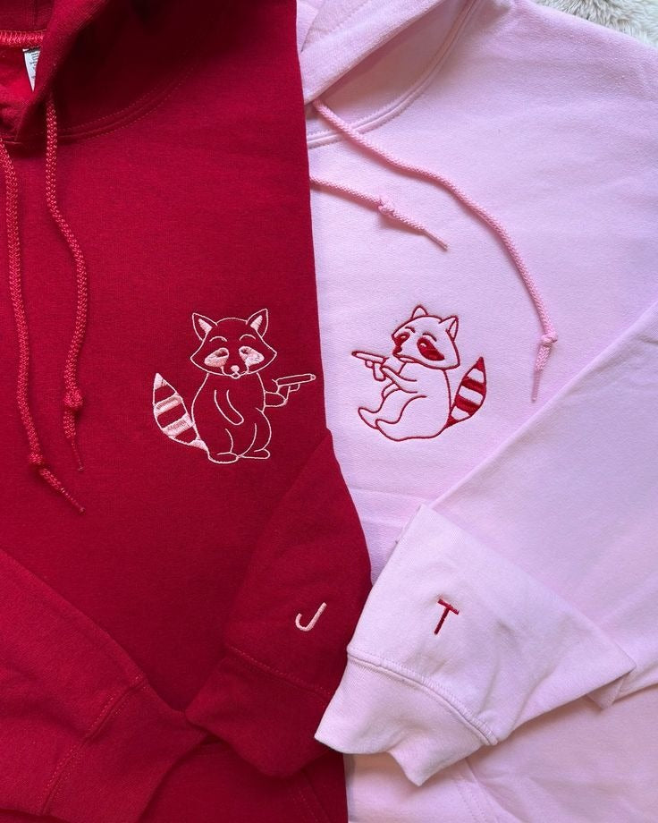 Animal Couple Embroidered Sweater Collection, Matching Couple Sweatshirt, Cute Animal Lovers Outfit, Personalized Gift