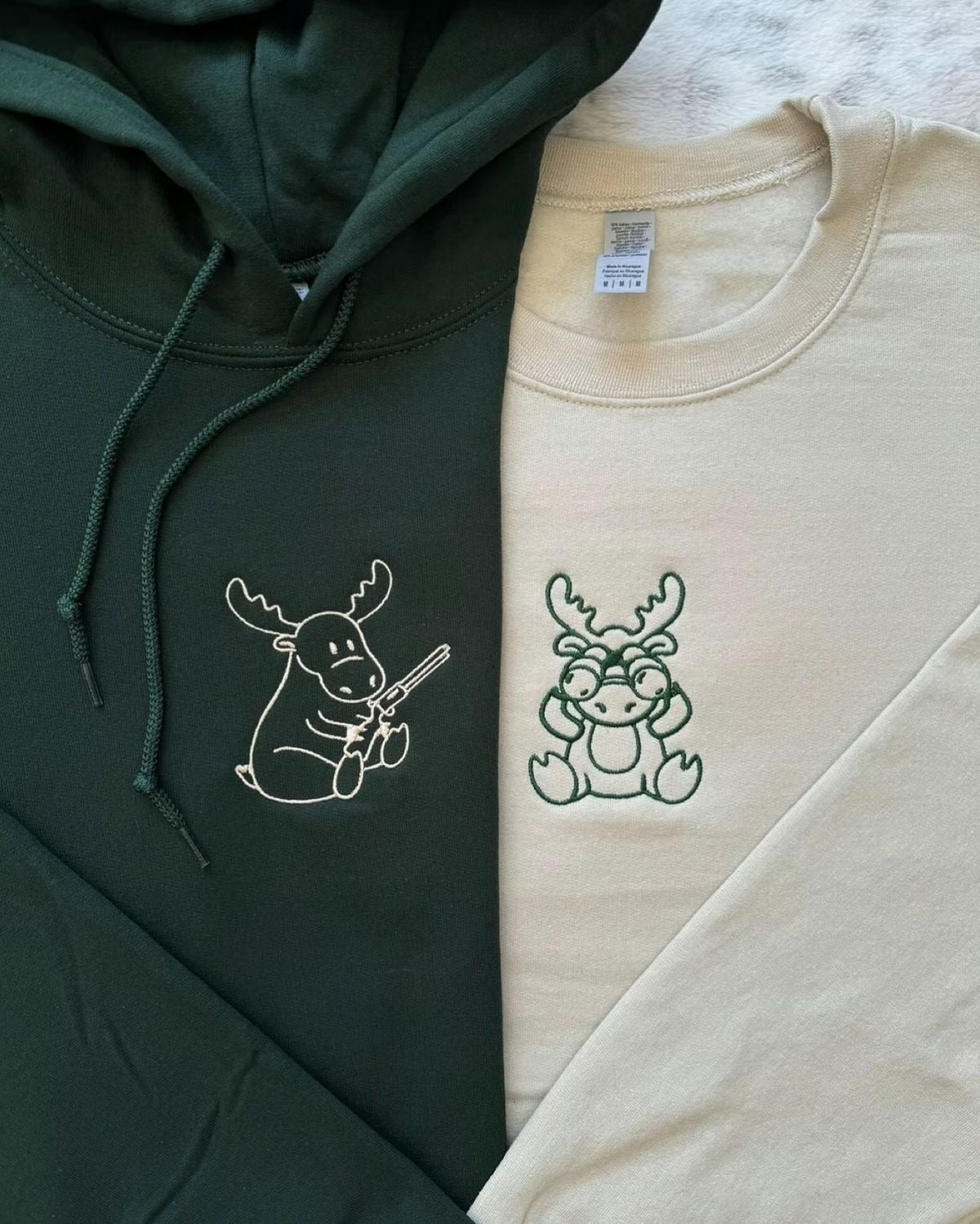 Animal Couple Embroidered Sweater Collection, Matching Couple Sweatshirt, Cute Animal Lovers Outfit, Personalized Gift