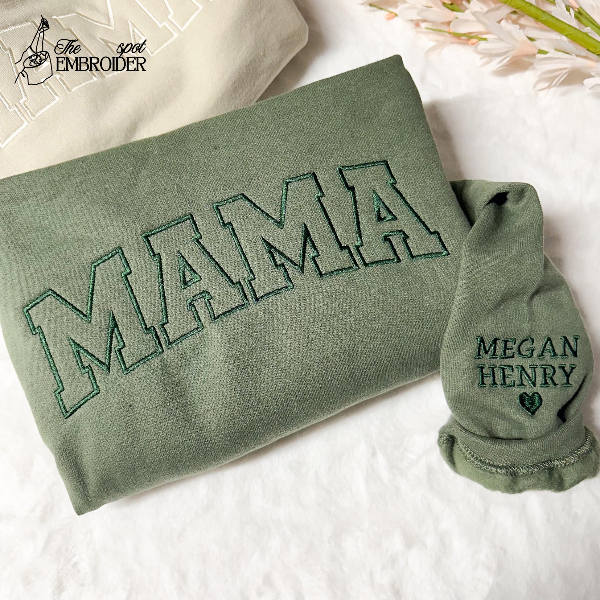 Comfort Colors® Embroidered Mama Shirt, Mama Shirt, Gift for Mom, Mother's Day Gift, New Mom Gift, Embroidered Mom, College Block Mama Tee