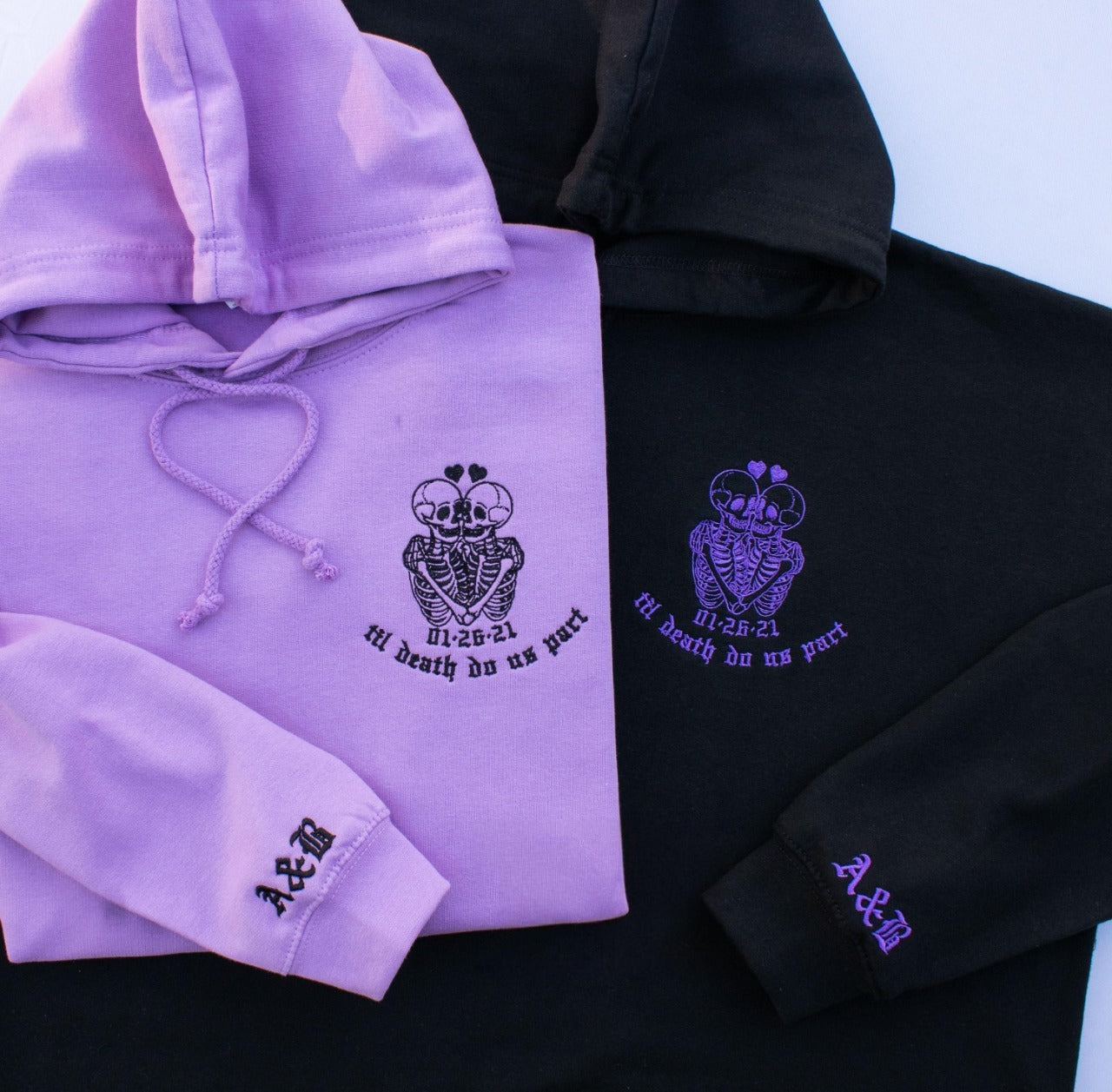 Halloween Couples Hoodies, Valentine’s Day Matching Sweatshirts, Anniversary Gift For Him Till Death do Us Part Couples Matching Hoodies