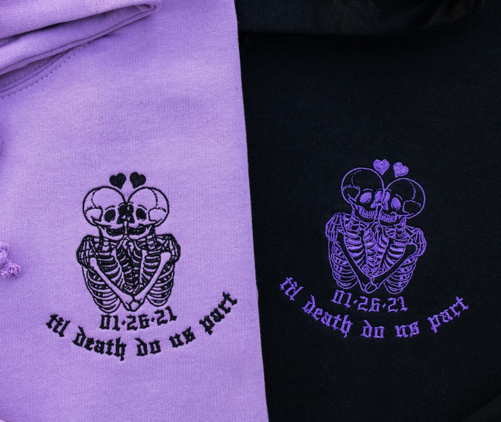 Halloween Couples Hoodies, Valentine’s Day Matching Sweatshirts, Anniversary Gift For Him Till Death do Us Part Couples Matching Hoodies