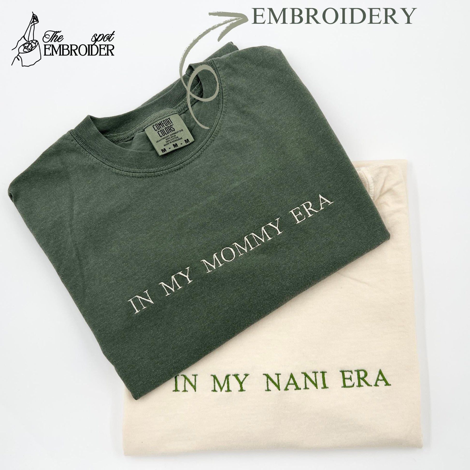 Custom Embroidered Shirts, Personalized Embroidered T-Shirts, Custom Embroidery Comfort Colors T-shirt, Custom Text Shirt.