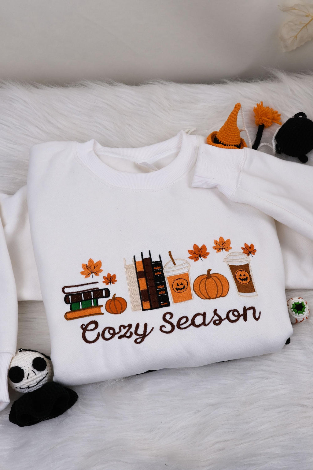 Cozy Season Embroidered Sweatshirt, Cozy Season Sweatshirt, Autumn Sweatshirts, Sweatshirts for Her, Fall Sweatshirt, Cozy Autumn Shirt