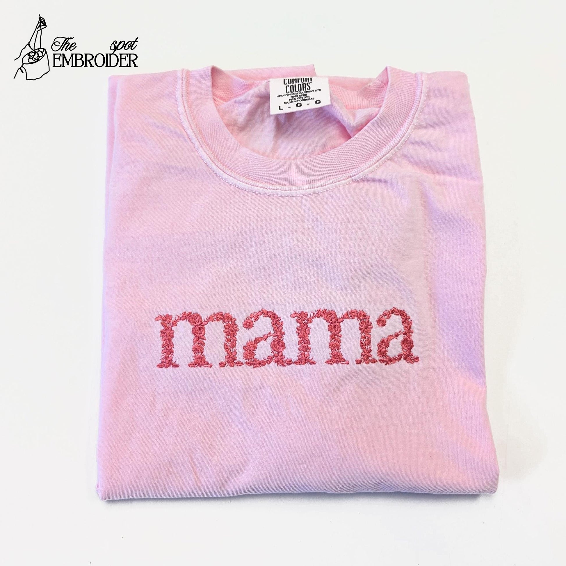 Mama Floral Embroidery Shirt, Unique Embroidered T-Shirt, Mother's Day Gift, Stylish Floral Apparel