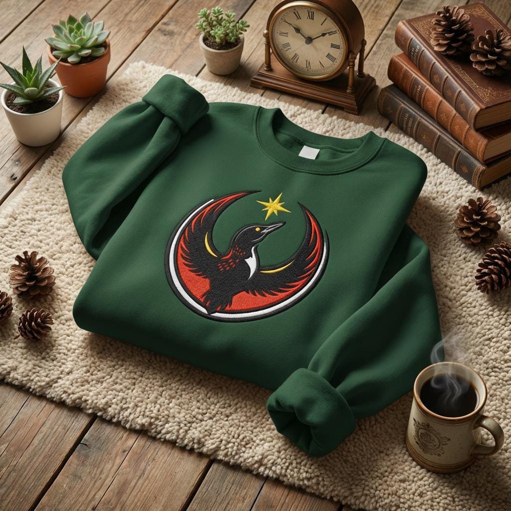 Minnesota Rebel Alliance Embroidered Sweatshirt, MN State Bird Loon Resistance Hoodie, Political Protest Pullover