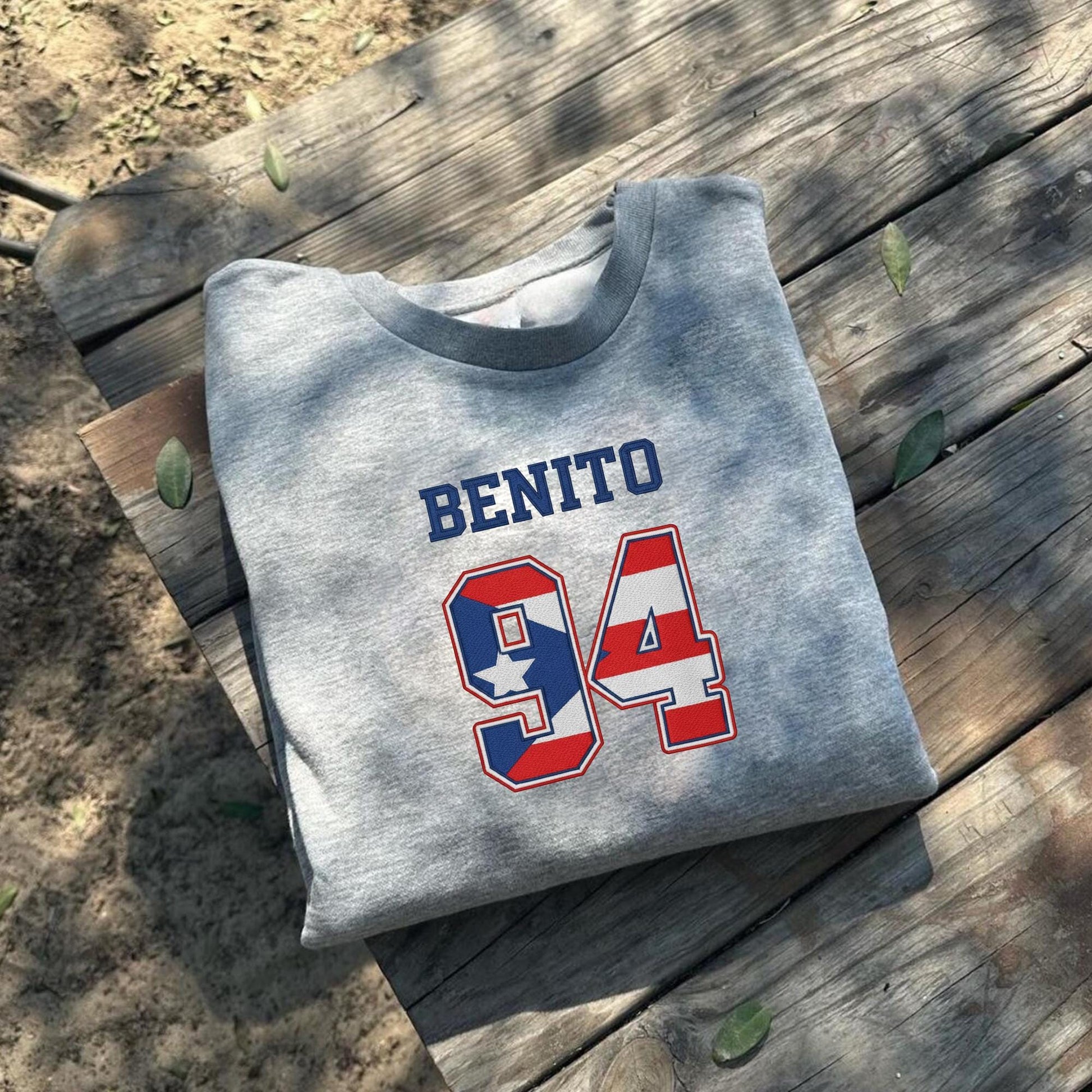 Bad Bunny “Benito Bowl” Embroidered Sweatshirt – American Football Game Inspired | Final Football Game Crewneck