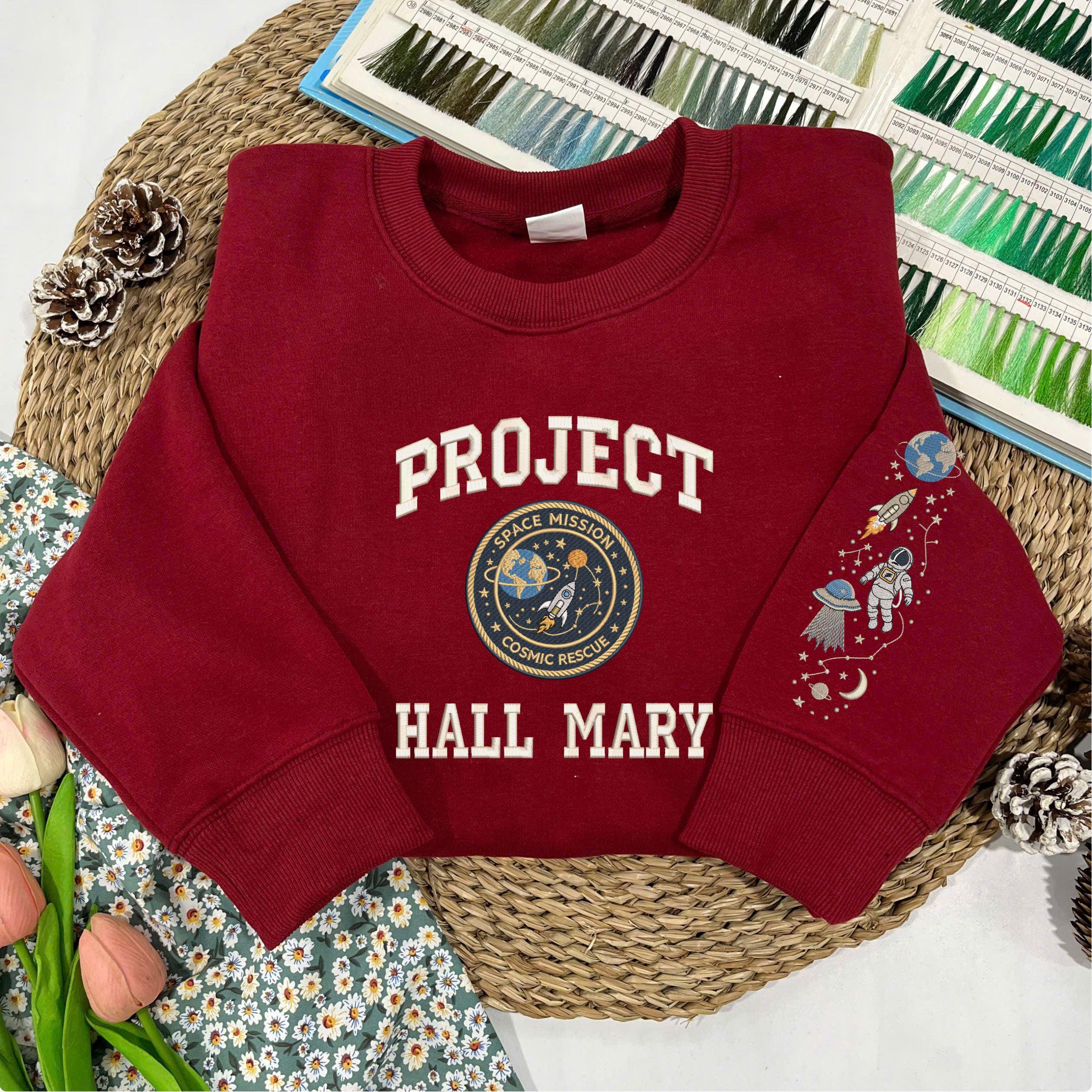 Embroidered Project Hail Mary Sweatshirt, Sci-Fi Crewneck for Book Lovers, Cozy Reader Gift