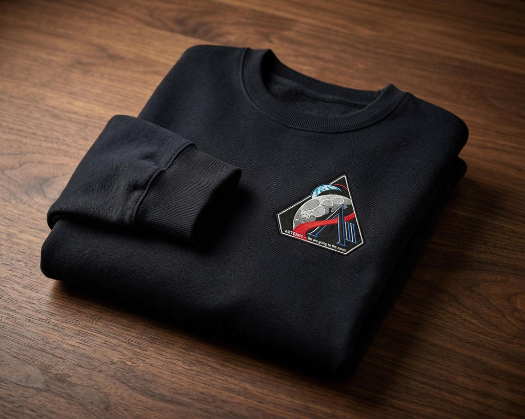 Artemis II Embroidered T-Shirt, NASA Space Program Fan Tee, Moon Mission Rocket Shirt, Astronomy Lover Gift