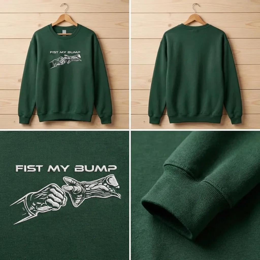 Embroidered Fist My Bump Shirt, Project Hail Mary Sweatshirt, Rocky Eridian Grace Crewneck, Sci-Fi Book Fan Gift, Andy Weir Space Pullover