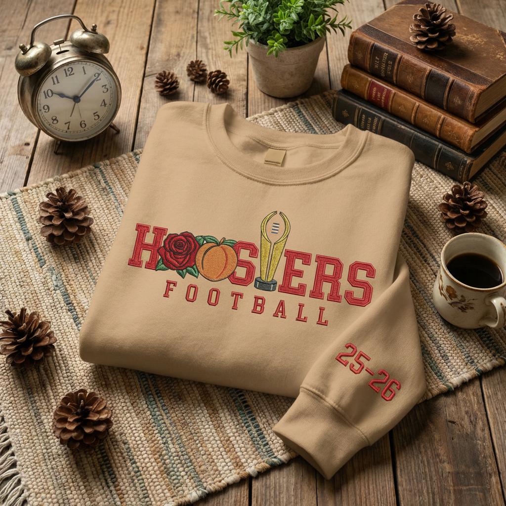 Embroidered Indiana Rose Bowl and Peach Bowl Champs Sweatshirt, Indiana Football T-shirt, Rose Bowl Tee, Game Day, Fans Gift, Hoosiers Gift