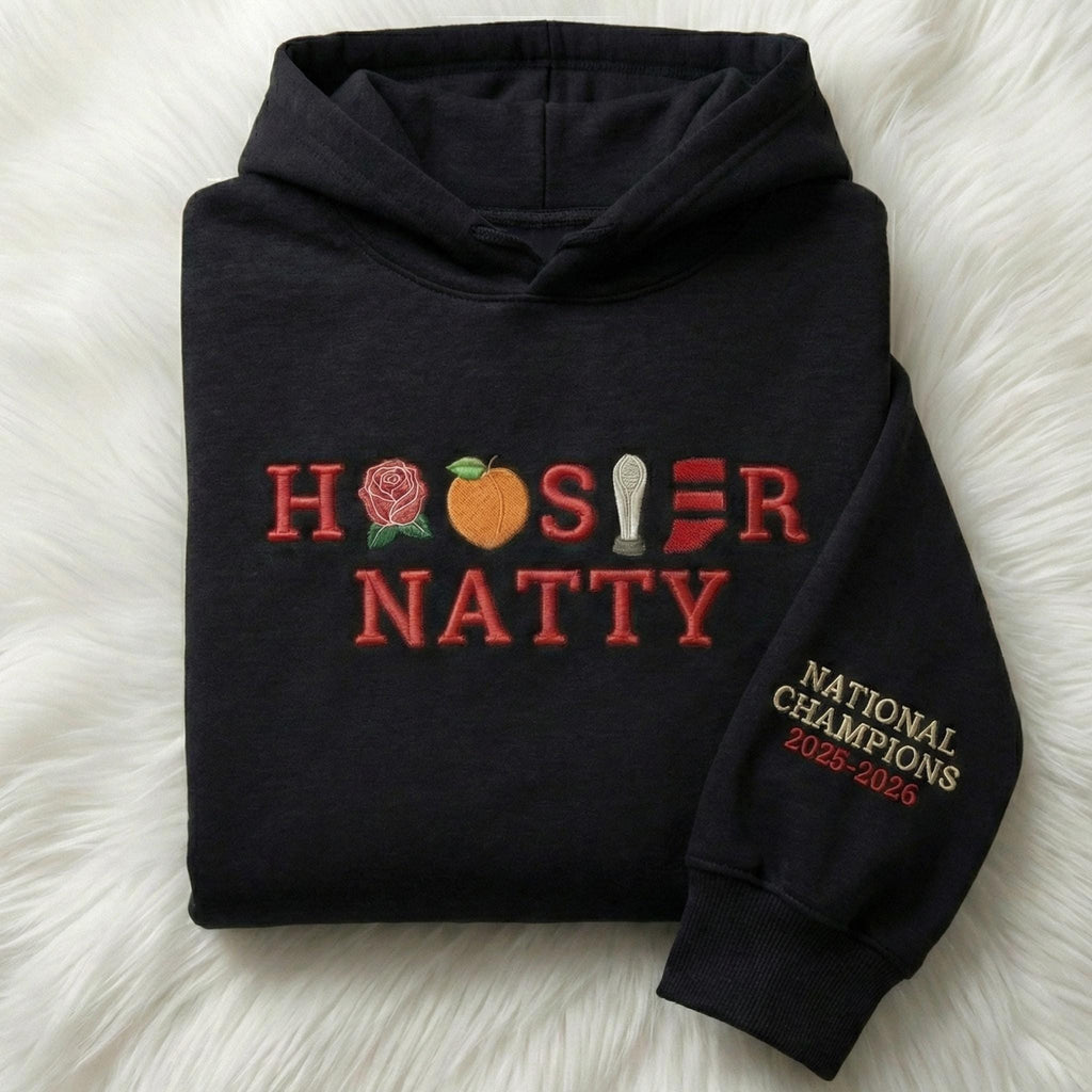 Embroidered Indiana Champions 2026 Sweatshirt, Trendy Trophy Shirt, Hoosiers Game Day Hoodie, Unisex Football Fan Gift